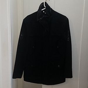 Black military inspired pea coat